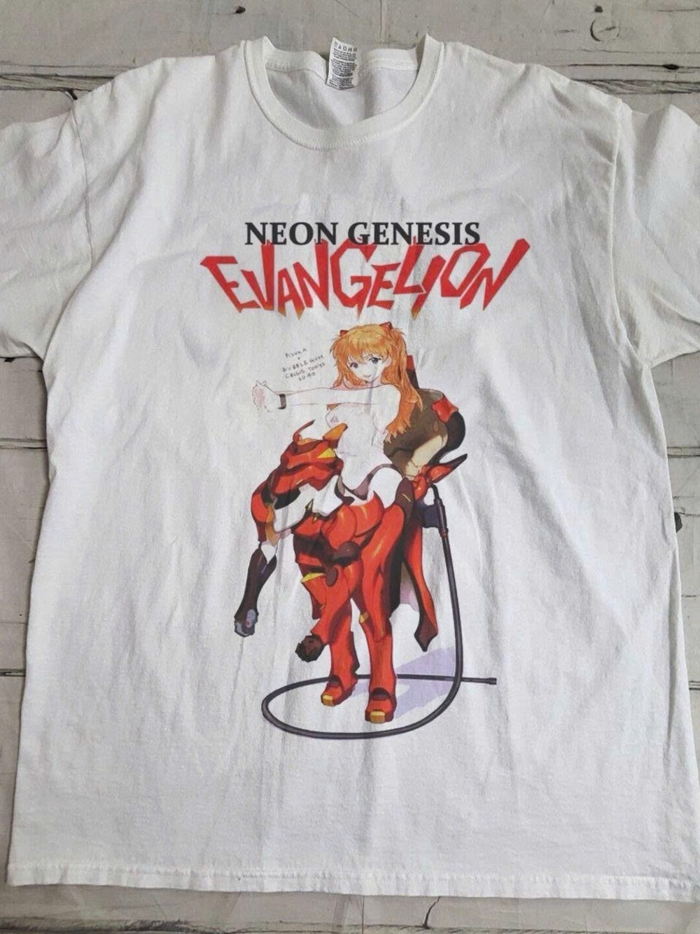 Neon Genesis Evangelion Asuka White Graphic Tee